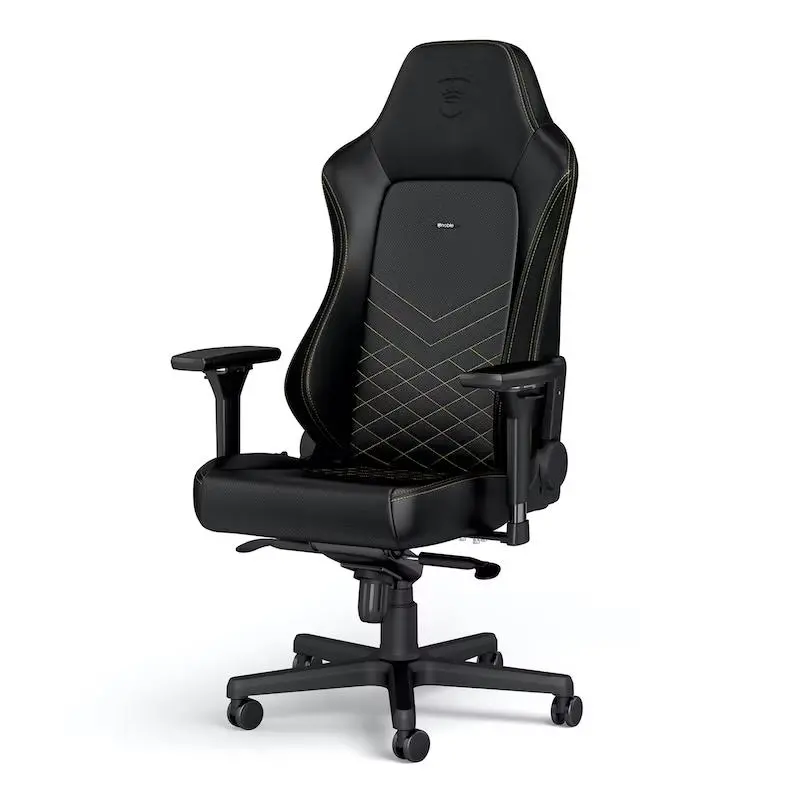 Fotel Noblechairs HERO Black Gold Gamingowy do 150kg Skóra ECO Czarno-złoty