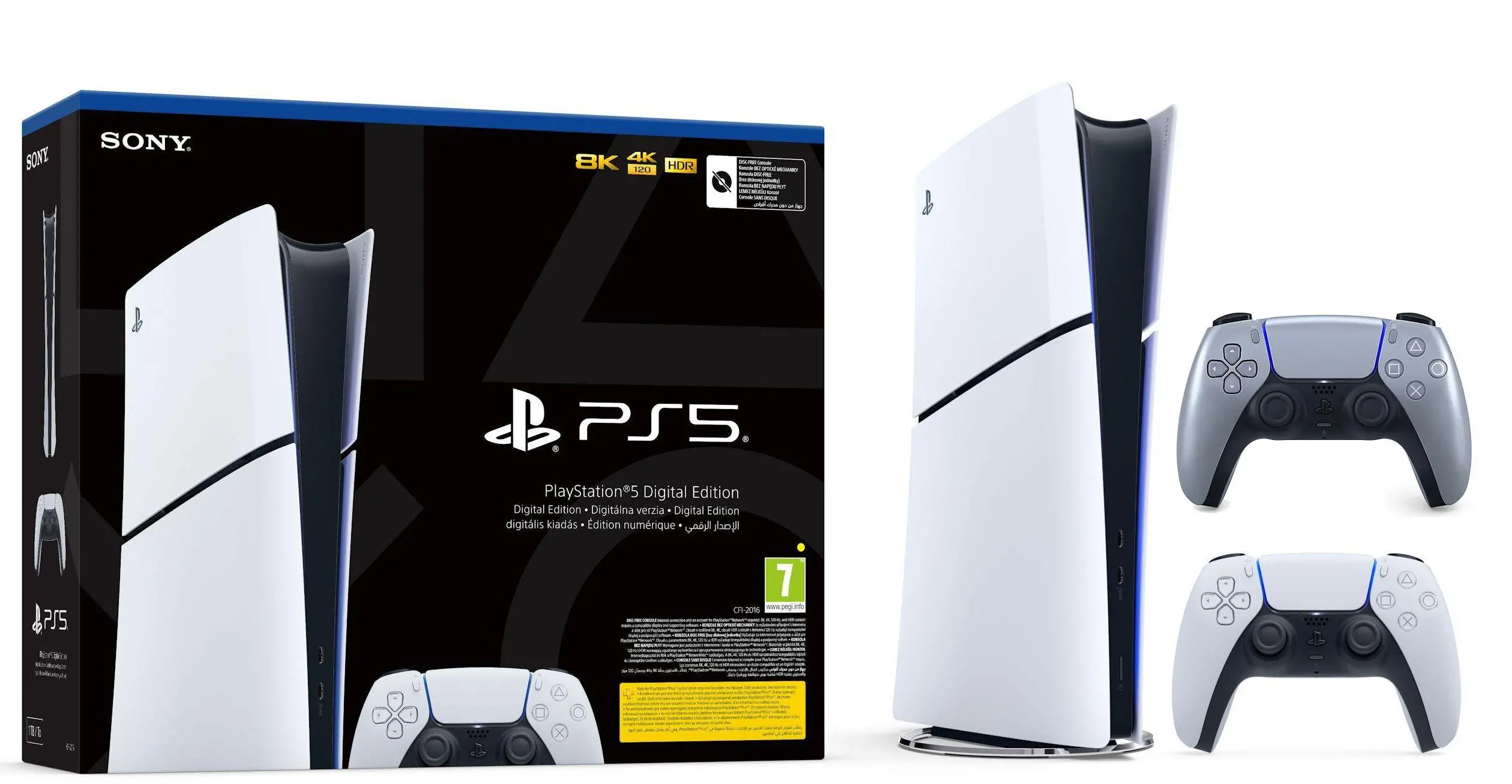 Konsola Sony PlayStation 5 Digital Slim D Chassis (PS5) 1TB + Dodatkowy Pad Sterling silver