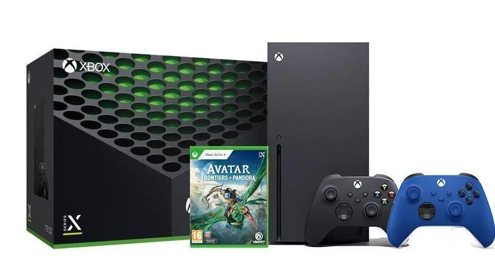 Konsola Xbox Series X 1TB z napędem + dodatkowy kontroler Shock Blue + Avatar Frontiers of Pandora