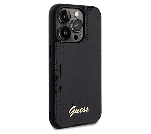 Guess Sequin Script Metal GUHCP14LPSFDGSK do iPhone 14 Pro Czarny