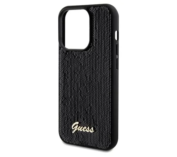 Guess Sequin Script Metal GUHCP14LPSFDGSK do iPhone 14 Pro Czarny