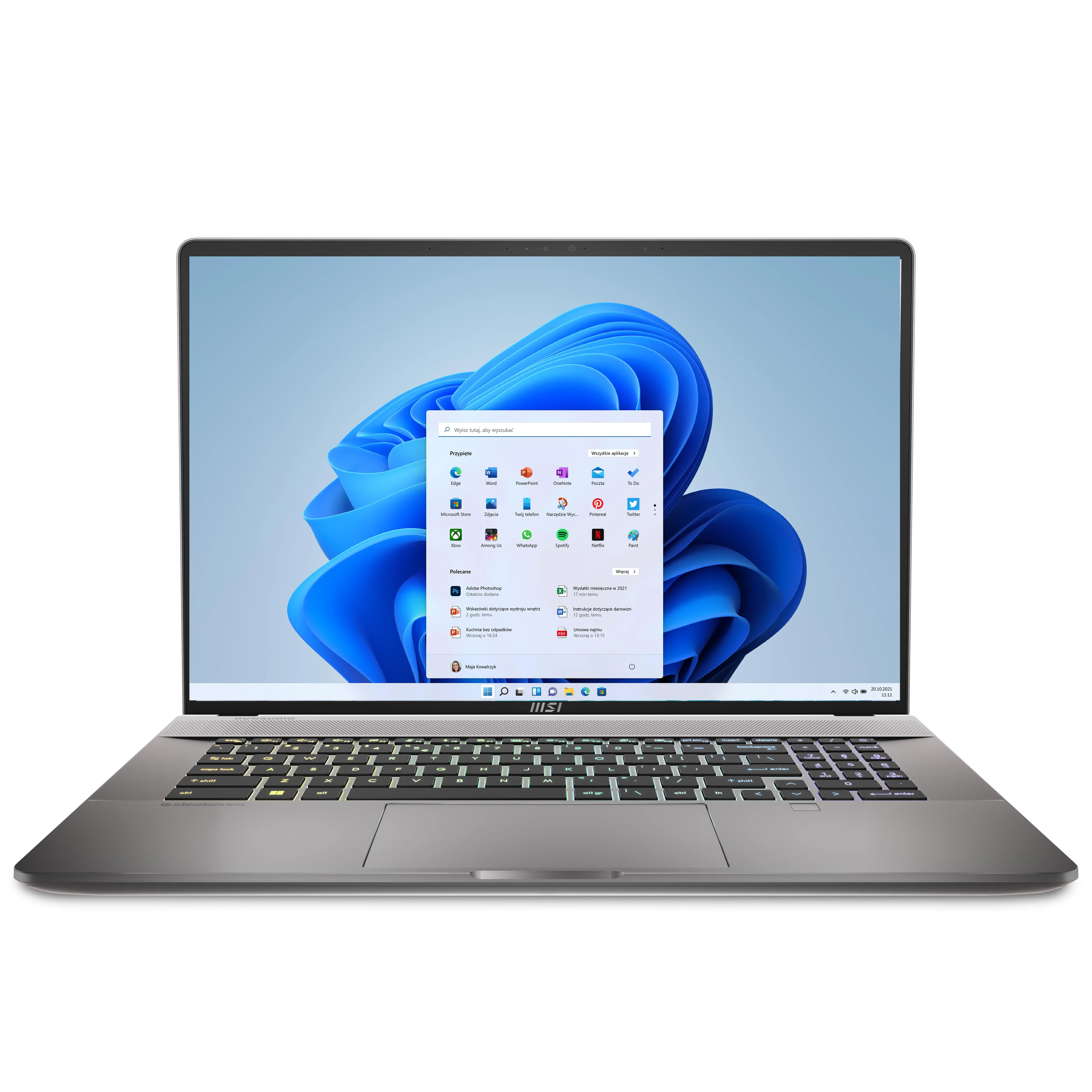 Laptop MSI Creator Z17 HX Studio A14VFT-239PL 17" 165Hz i7-14700HX 32GB RAM 2TB Dysk SSD RTX4060 DLSS3 Win11 Pro Szary