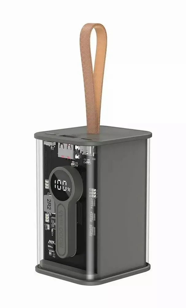 Powerbank Gembird PB18-TQC3-01 Transparentny 18000mAh QC3.0 20W Czarny