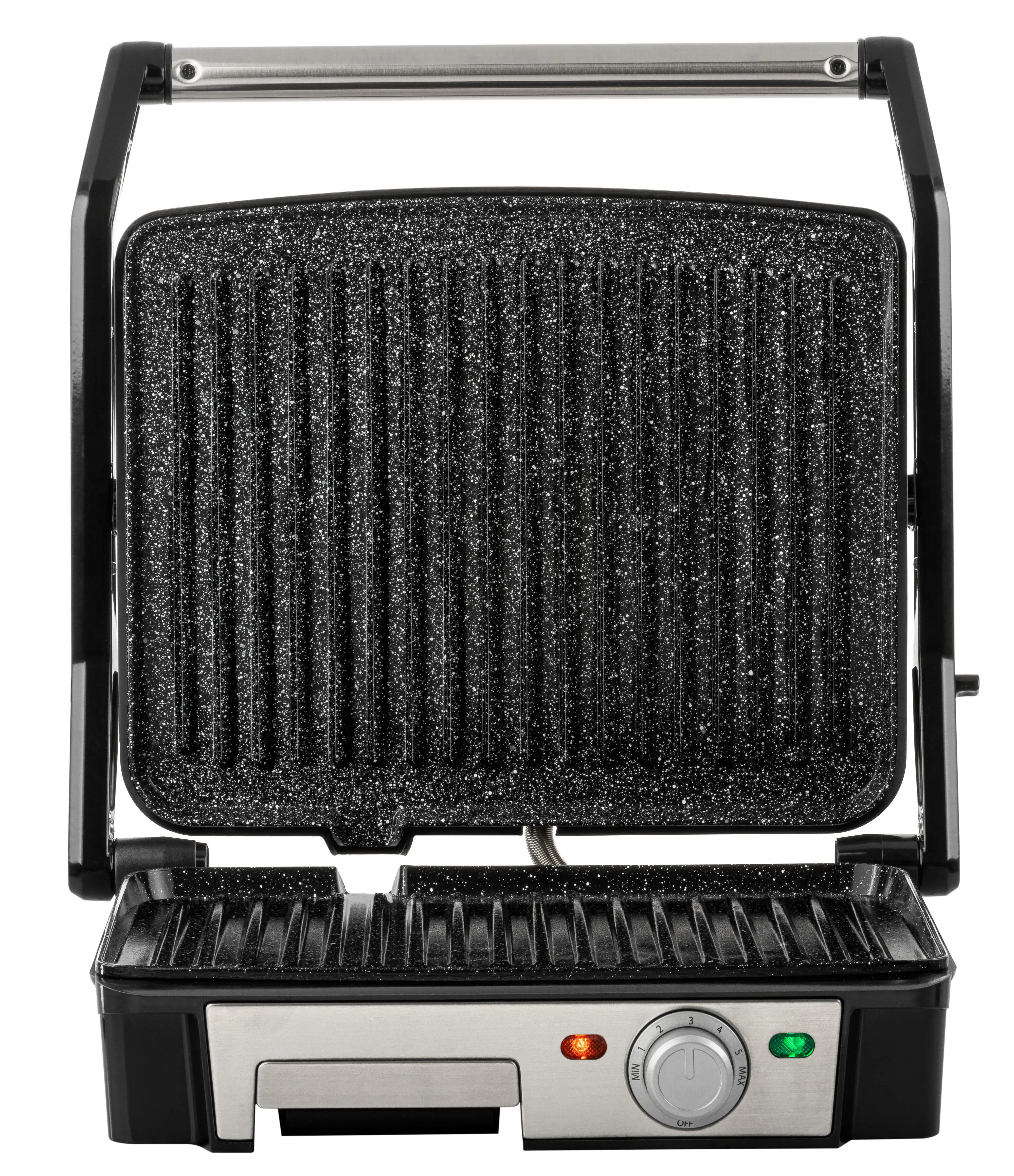 Grill elektryczny Raven EGE002X Płyty z powłoką marmurową 1392 cm2 rozkładany Regulowana górna płyta 1800W