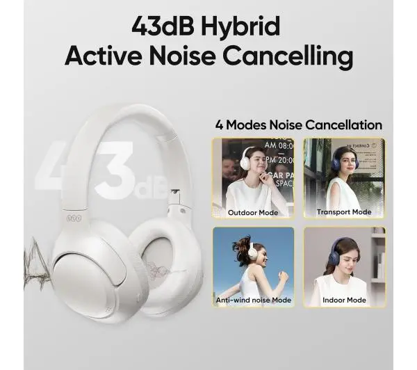 QCY H3 ANC Nauszne Bluetooth 5.3 Biały