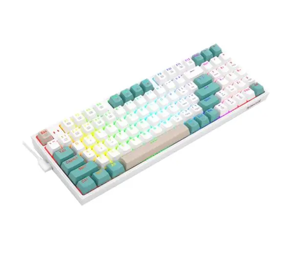 Redragon K643 Pro Red Switch biało-zielony Biały