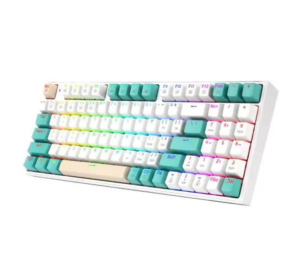 Redragon K643 Pro Red Switch biało-zielony Biały