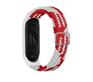 Beline do Mi Band 3/4 Textile Czerwony-biały