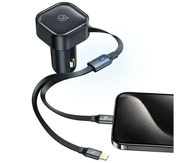 USAMS 1xUSB-C+1x Lightning C41 PD 30W Fast Charge Czarny