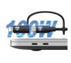 Kabel USAMS U85 2xUSB-C USB Micro-USB Lightning 6w1 1,2m 100W Fioletowy