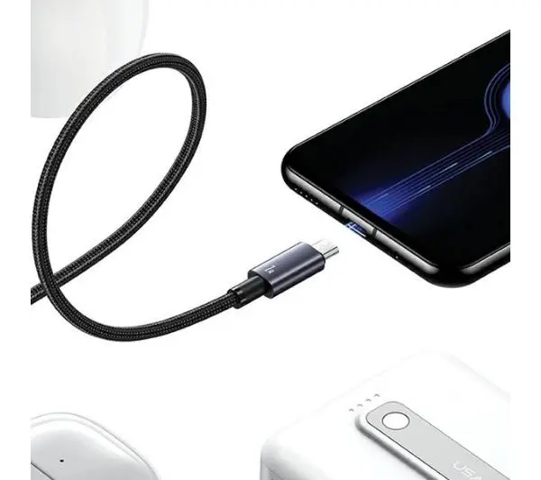 USAMS USB do microUSB 2A 1,2m Fast Charging Stalowy