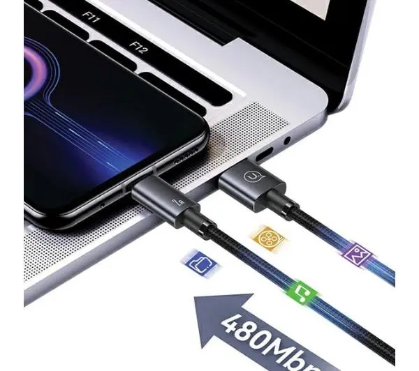 USAMS USB do microUSB 2A 1,2m Fast Charging Stalowy