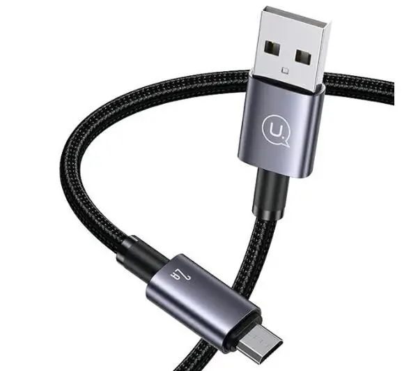 USAMS USB do microUSB 2A 1,2m Fast Charging Stalowy