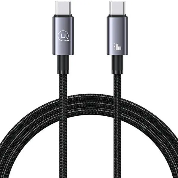 Kabel USAMS USB-C na USB-C 60W 1,2m Stalowy