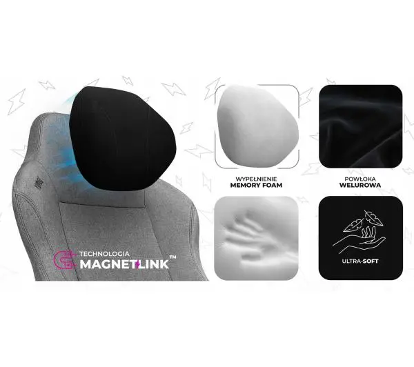 Yumisu 2054 Magnetic Materiał Biurowy do 150kg Tkanina Jasnoszaro-czarny - Kup na Raty - RRSO 0%