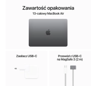 Apple M3（2024）MacBookAir 13インチ16GB 512GB Apple MacBook Air 13 cali Laptop (2024) czip M3: Wyświetlacz
