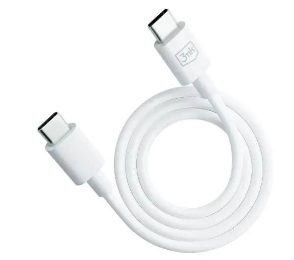 3mk Hyper USB-C do USB-C 100W 1,2m Biały