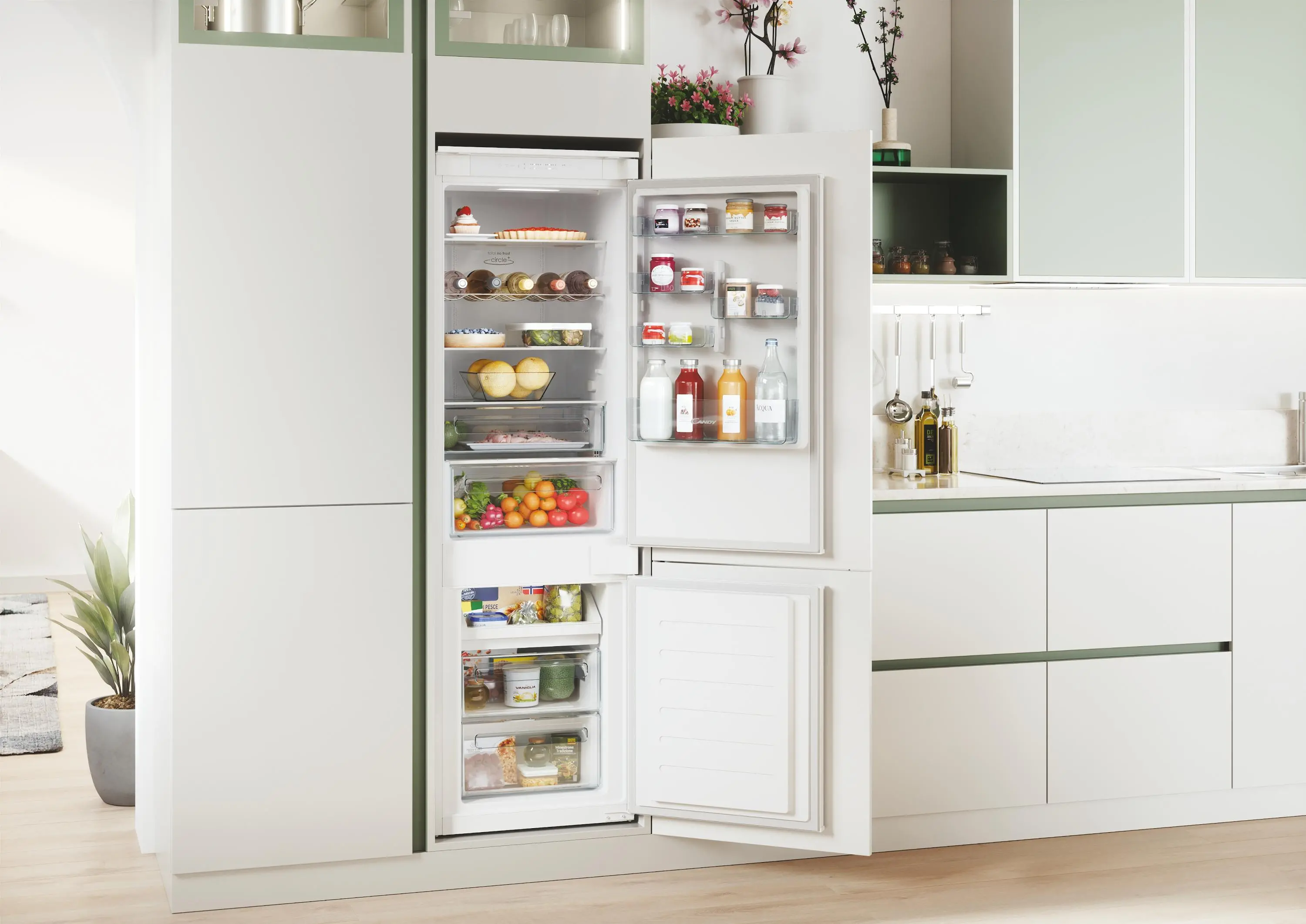 Lodówka Candy Fresco CBT5518DW Pełny No Frost 177,2cm Szuflada z kontrolą wilgotności