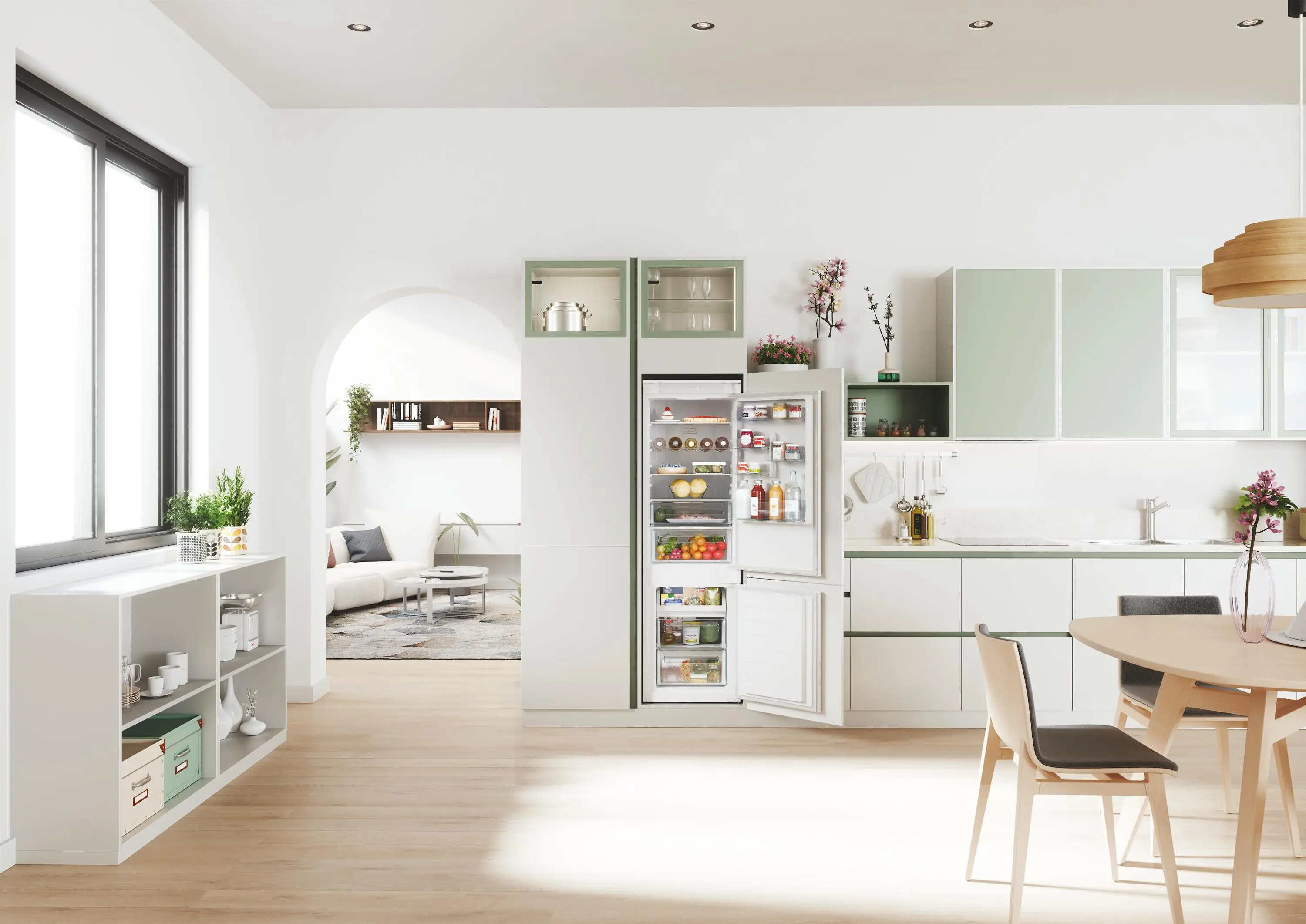 Lodówka Candy Fresco CBT5518DW Pełny No Frost 177,2cm Szuflada z kontrolą wilgotności