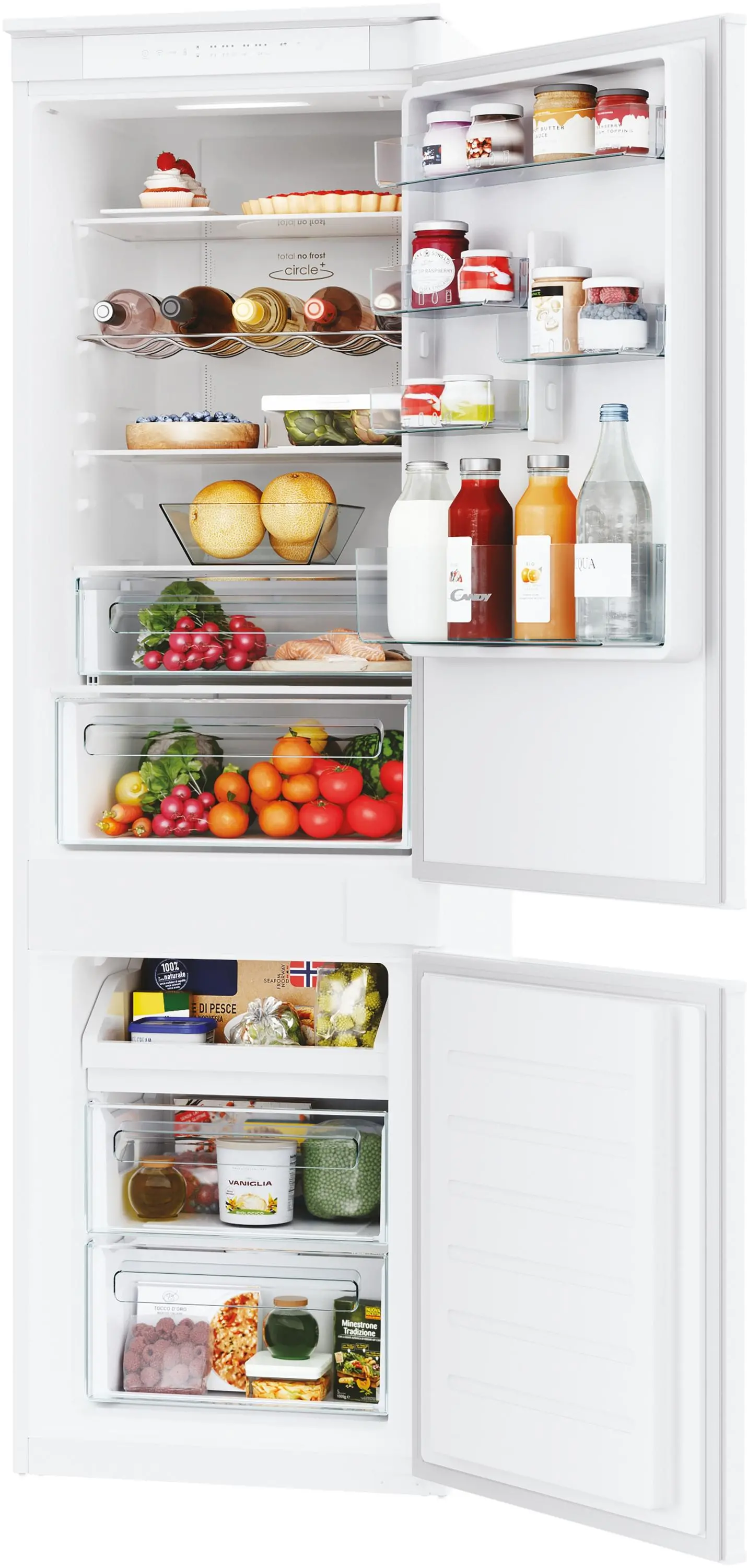 Lodówka Candy Fresco CBT5518DW Pełny No Frost 177,2cm Szuflada z kontrolą wilgotności