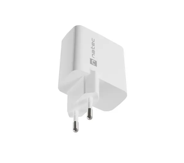 Natec Ribera GaN 1xUSB-A + 1xUSB-C 45W Biały