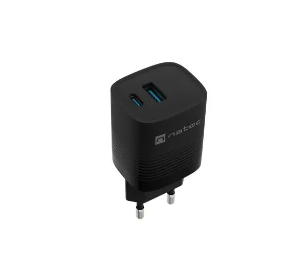 Natec Ribera GaN 1xUSB-A+1xUSB-C 30W Czarny