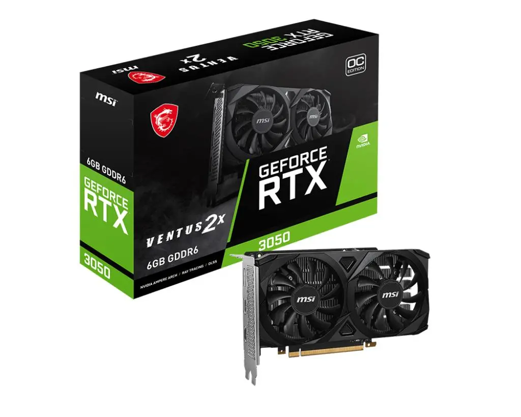 Karta graficzna MSI GeForce RTX 3050 VENTUS 2X 6G OC 6GB GDDR6 96bit DLSS