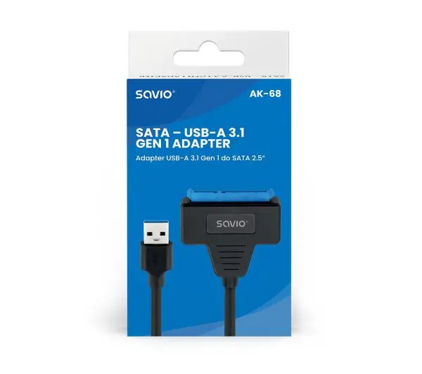 Savio AK-68 USB-A do SATA 2.5" Czarny
