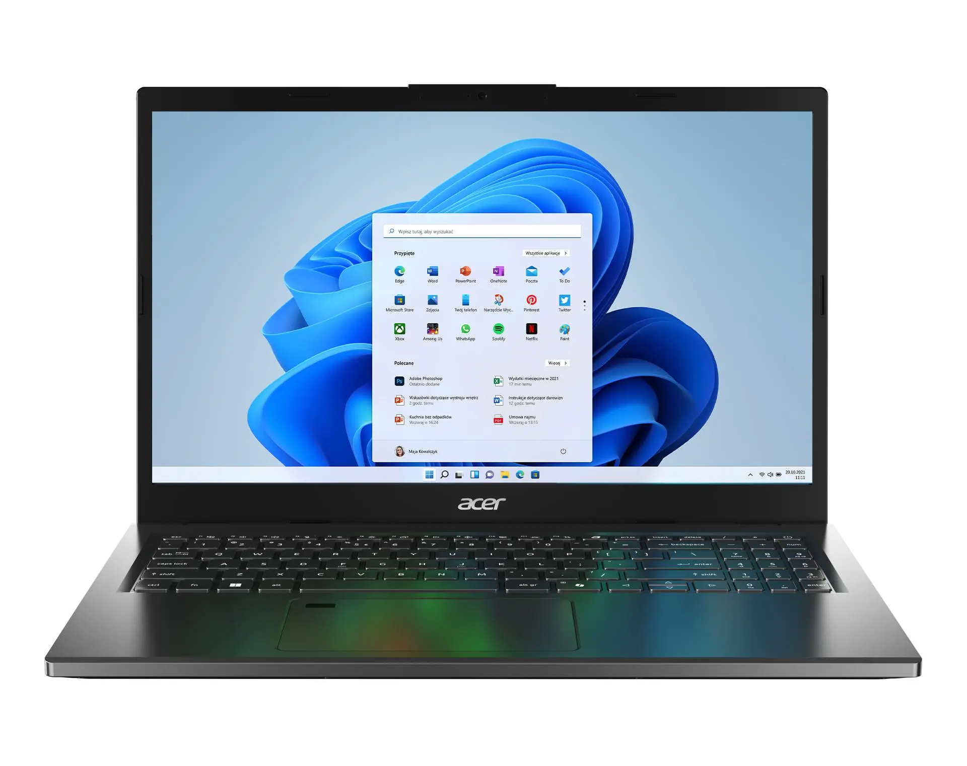 Laptop Acer Aspire 15 A15-41M-R00C 15,6" R7 8840HS 16GB RAM 512GB Dysk SSD Win11 Szary Funkcje AI