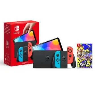 Konsola Nintendo Switch OLED Czerwono-niebieski + Splatoon 3