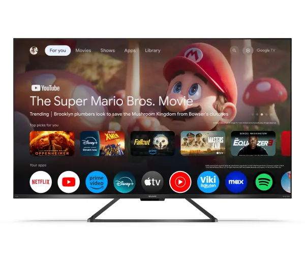 Sharp 50GR8765E 50" QLED 4K 144Hz Google TV Funkcje AI Dolby Vision IQ Dolby Atmos DTS X HDMI 2.1 DVB-T2 - Kup na Raty - RRSO 0%