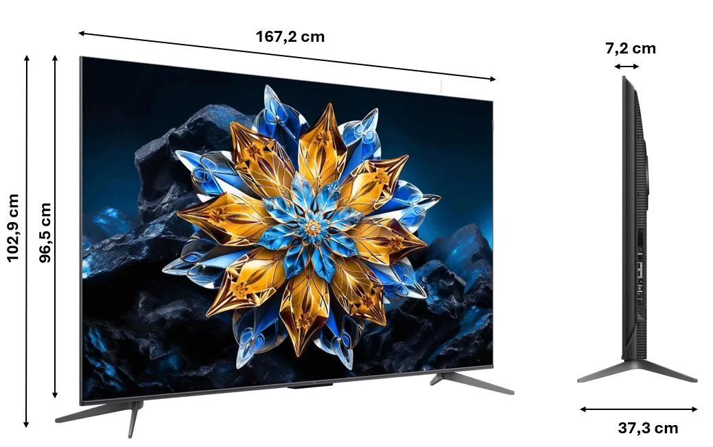 Telewizor TCL 75C655 Pro 75" QLED Pro 4K Google TV Dolby Vision Dolby Atmos HDMI 2.1 DVB-T2