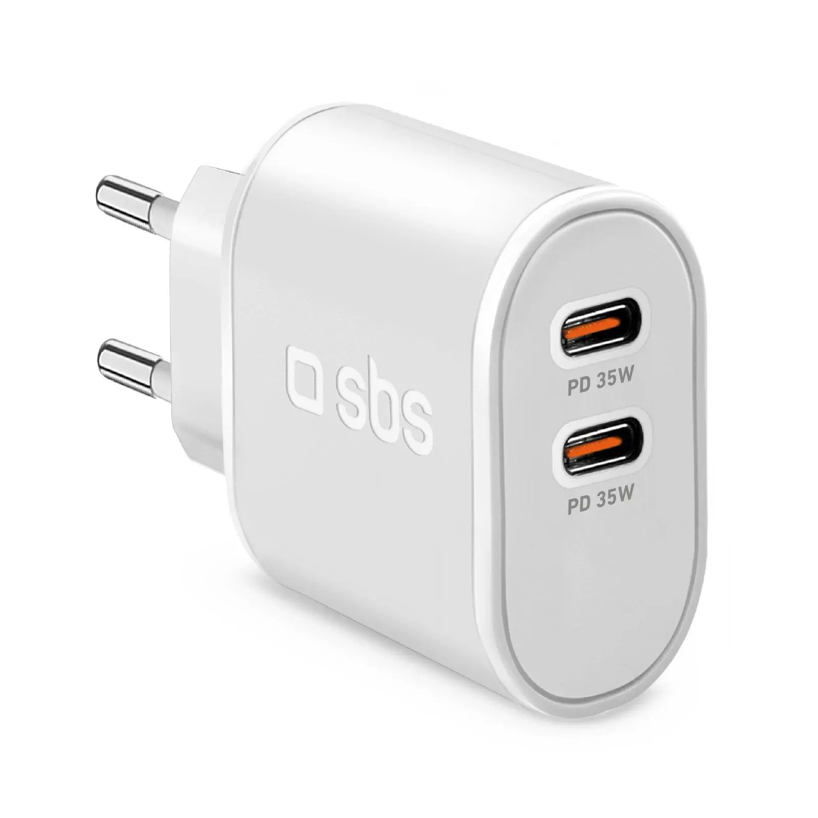 Ładowarka sieciowa SBS 2xUSB-C 35W Biały