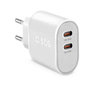 Ładowarka sieciowa SBS 2xUSB-C 35W Biały