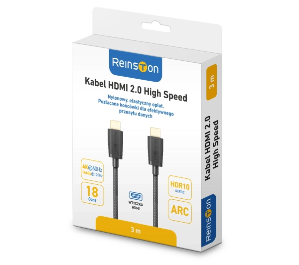 Reinston EK038 HDMI 2.0 2m Czarny