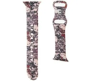 Hello Kitty do Watch 38/40/41mm strap Silicone Tags Graffiti Różowy