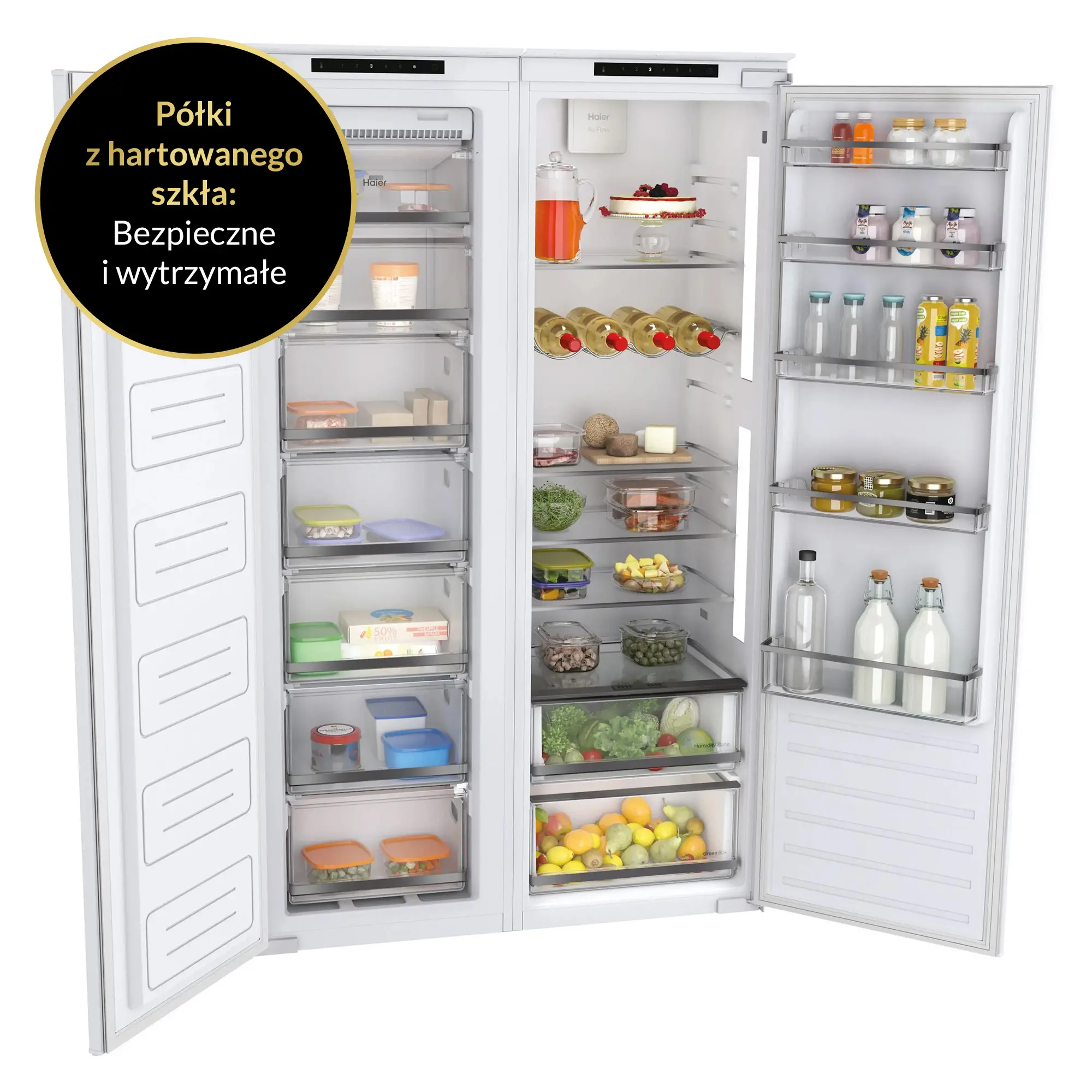 Lodówka Haier Seria 6 HAMS518EW 176,9cm Szuflada z kontrolą wilgotności