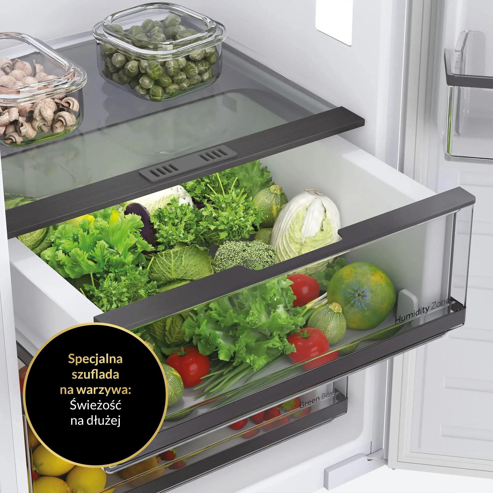 Lodówka Haier Seria 6 HAMS518EW 176,9cm Szuflada z kontrolą wilgotności