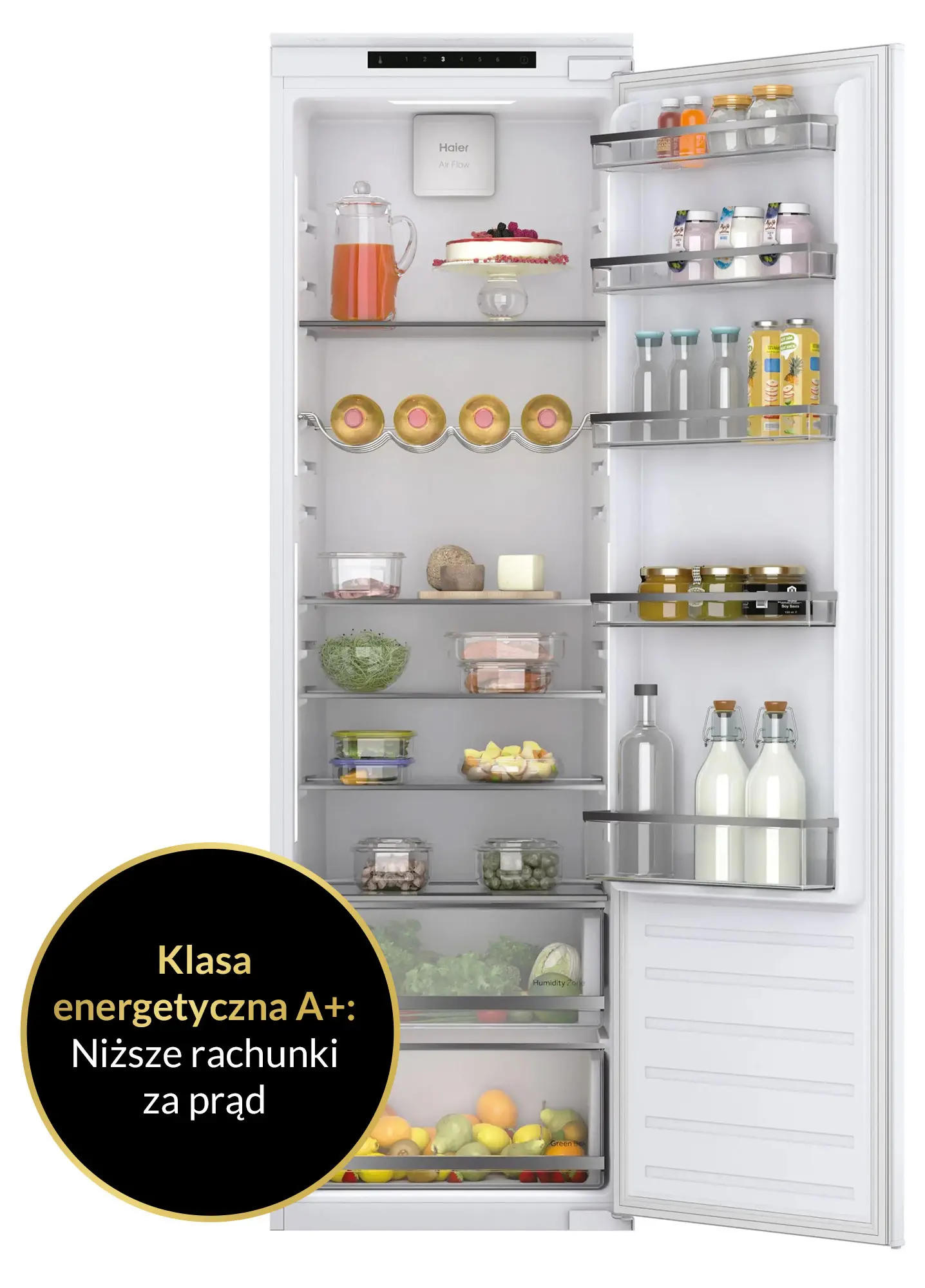 Lodówka Haier Seria 6 HAMS518EW 176,9cm Szuflada z kontrolą wilgotności