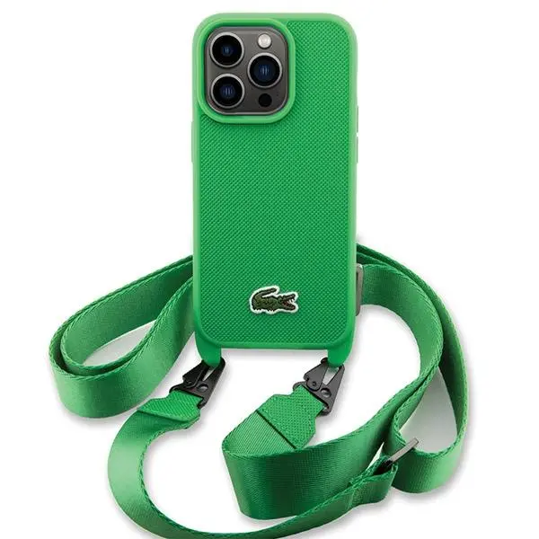 Etui Lacoste Iconic Petit Pique Crossbody do iPhone 14 Pro Zielony