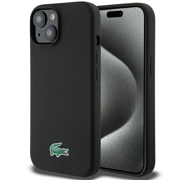 Etui Lacoste LCHMP15MSLOK Hardcase Silicone MagSafe do iPhone 15 Plus Czarny