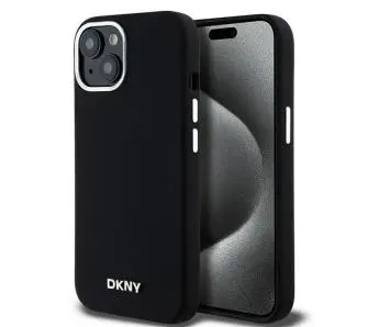 Etui DKNY Hardcase Liquid Silicone Small Metal Logo MagSafe do iPhone 15 Plus Czarny