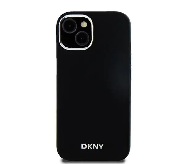 DKNY Hardcase Liquid Silicone Small Metal Logo MagSafe do iPhone 15 Plus Czarny