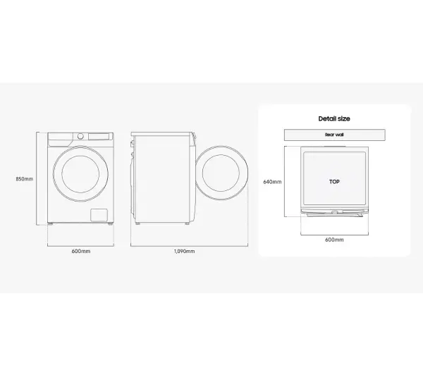 Samsung WW90DG6U25LBU4 Funkcje AI 9kg 1400obr/min Zdalne sterowanie - ⚡ BESTSELLERY ⚡ - Kup na Raty - RRSO 0%