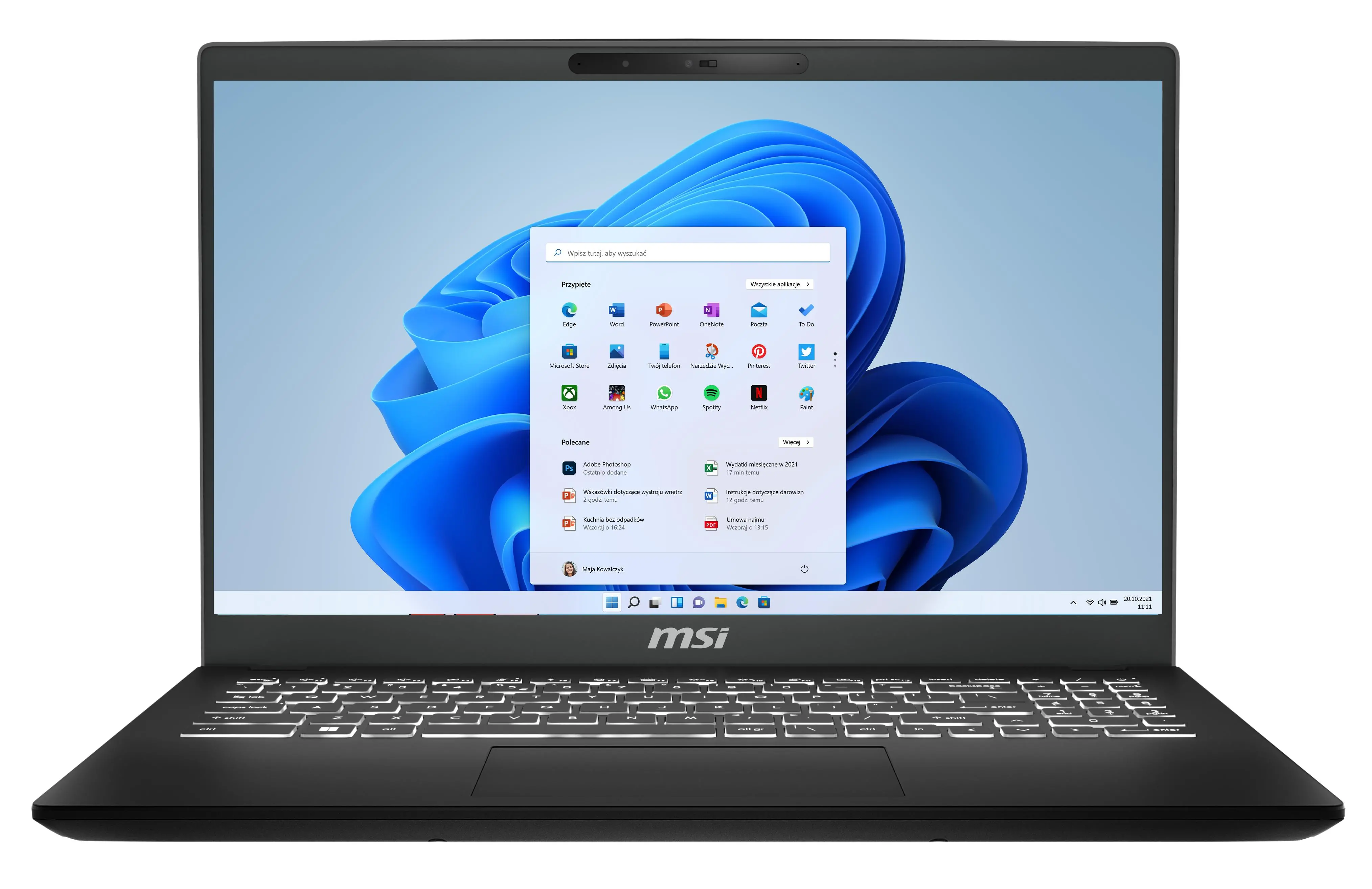 Laptop MSI Modern 15 H C13M-201PL 15,6" i7-13620H 16GB RAM 512GB Dysk SSD Win11 Czarny