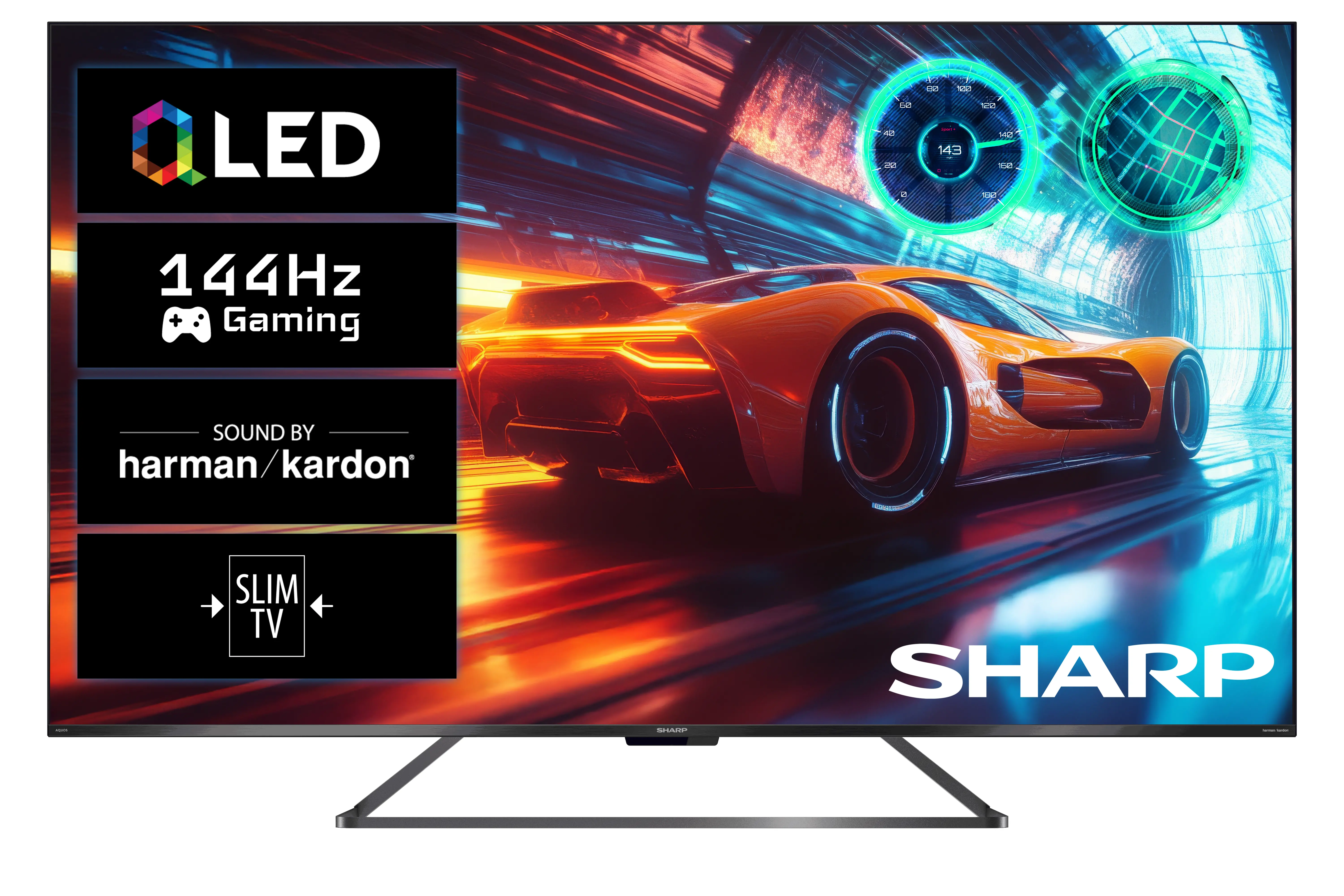 Telewizor Sharp 65GR8765E 65" QLED 4K 144Hz Google TV Funkcje AI Dolby Vision IQ Dolby Atmos DTS X HDMI 2.1 DVB-T2