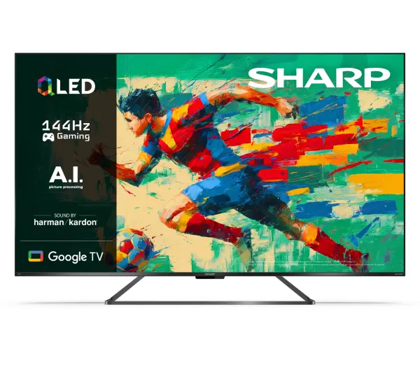 Sharp 65GR8765E 65" QLED 4K 144Hz Google TV Funkcje AI Dolby Vision IQ Dolby Atmos DTS X HDMI 2.1 DVB-T2