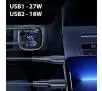 Ładowarka samochodowa USAMS C29 2xUSB-A Fast Charge 45W Jasnozłoty