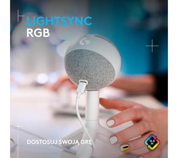 Logitech Yeti Orb Przewodowy Pojemnościowy Biały