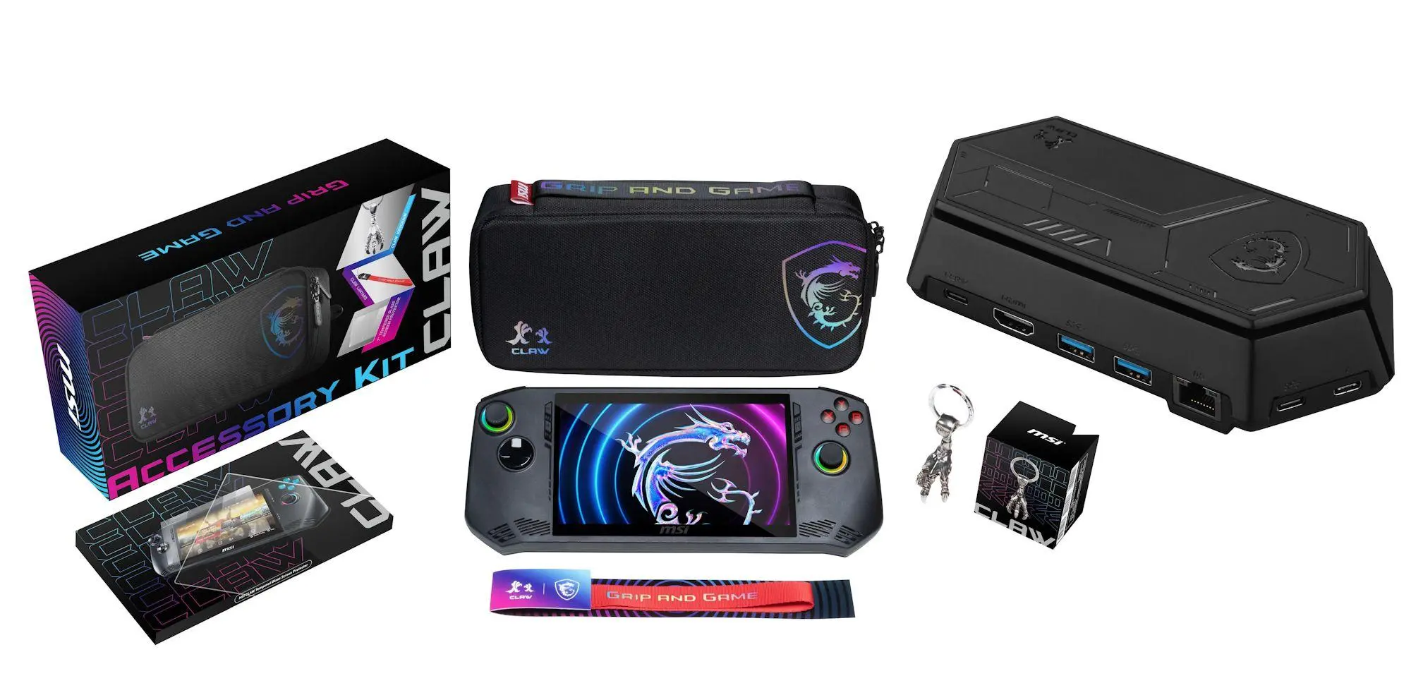 Konsola MSI Claw A1M Intel® Core™ Ultra 7 7” FHD IPS 120Hz 16GB RAM 512GB Dysk SSD Win11 Home + Dock Station + Accessory Kit